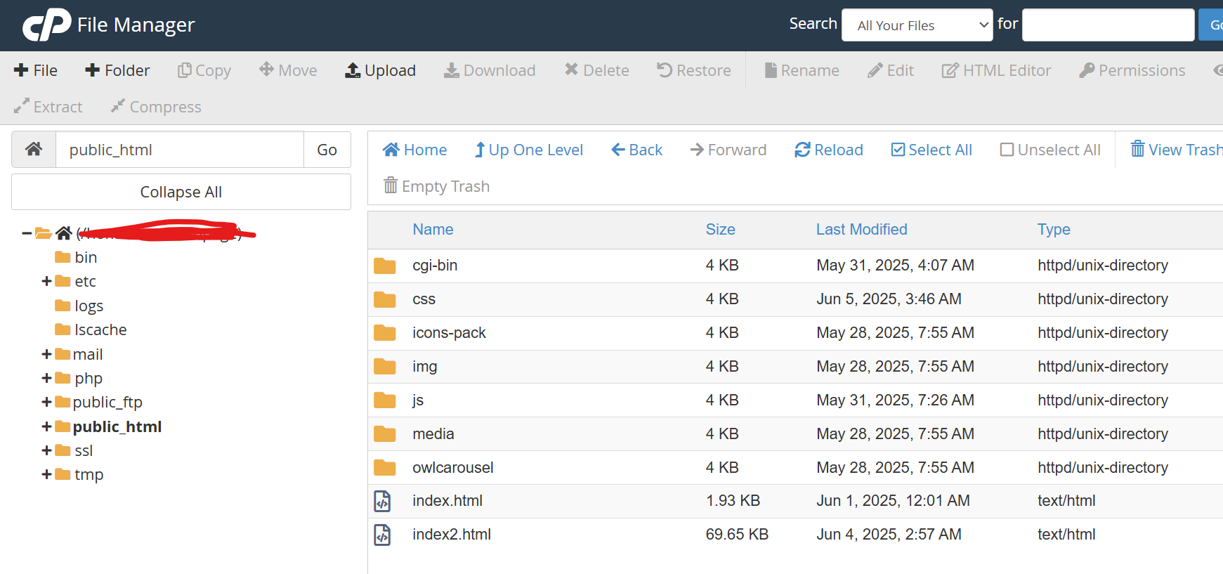 Navigating to public_html